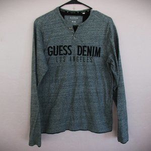 GUESS Denim Los Angeles Long Sleeve Gray Sweat UNISEX Size M/M Cotton/Polyester